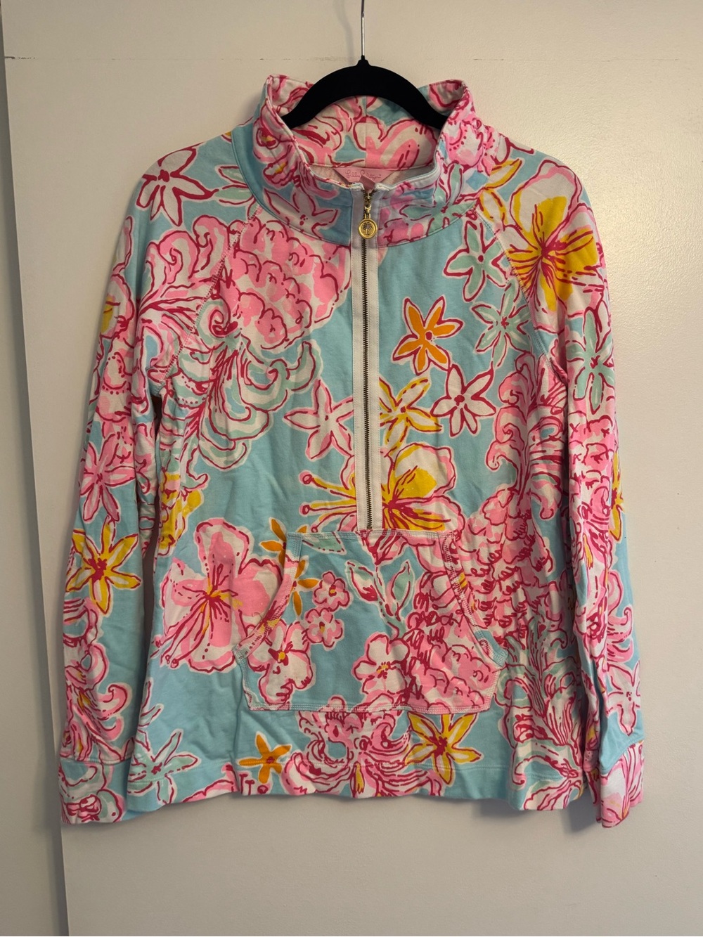 Lilly Pulitzer Pineapple Floral Half-Zip Popover